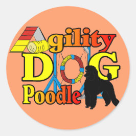 Adesivo Redondo Ofertas de Agilidade de Poodle