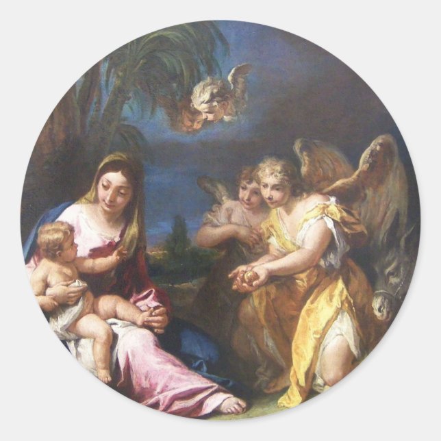 Adesivo Redondo Ofertas de presentes para os anjos de guardião (Frente)