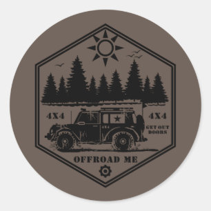 Adesivo Redondo OFF ROAD ME Wilderness Bb Classic Round Sticker