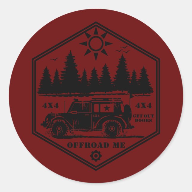 Adesivo Redondo OFF ROAD ME Wilderness R Classic Round Sticker (Frente)