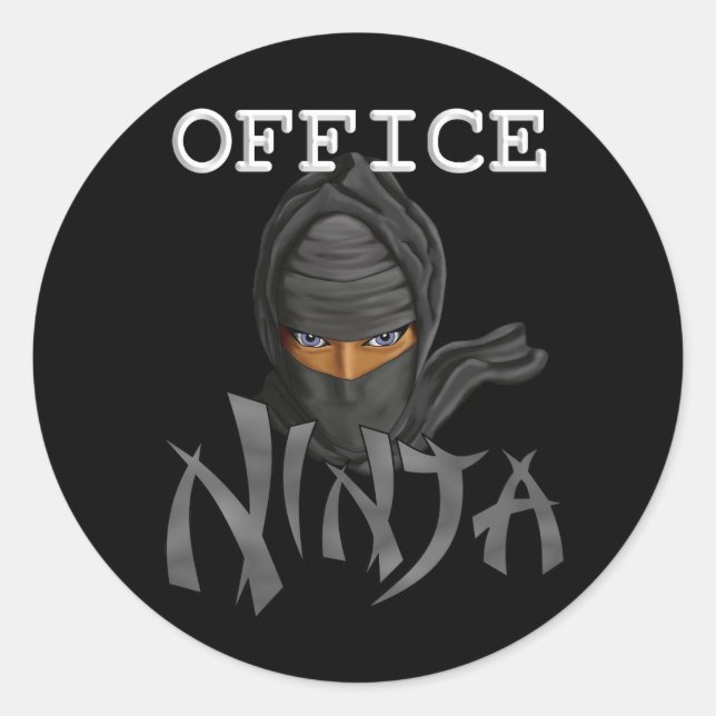 Adesivo Redondo Office Ninja (Frente)