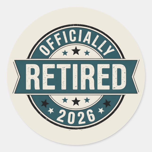 Adesivo Redondo Officially retired 2026 (Frente)