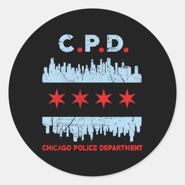 Adesivo Redondo Oficial de Polícia de Chicago (Frente)