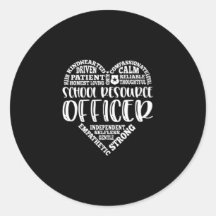 Adesivo Redondo Oficial de recursos da escola, sro, segurança