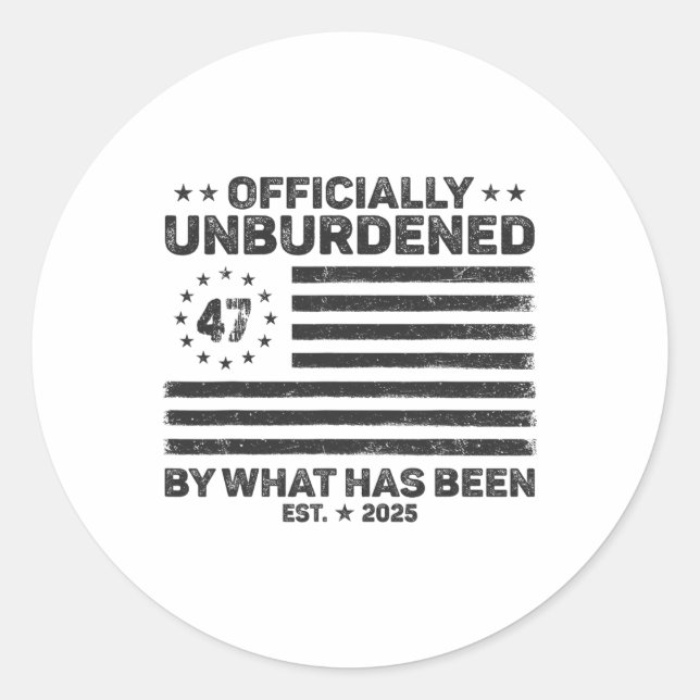 Adesivo Redondo Oficialmente Descarregado Pelo Que Foi Trump Victo (Frente)