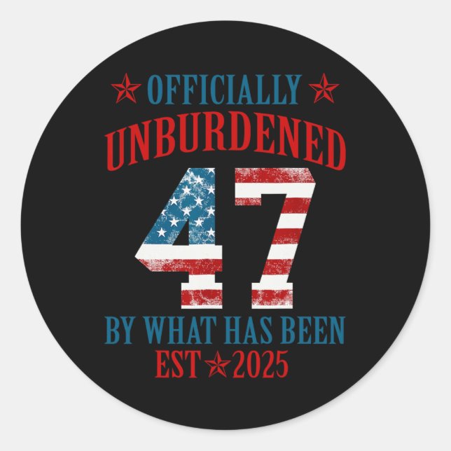 Adesivo Redondo Oficialmente Descarregado Pelo Que Foi Trump Victo (Frente)