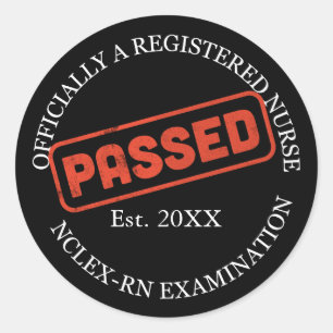 Adesivo Redondo oficialmente enfermeiro registrado - passou nclex