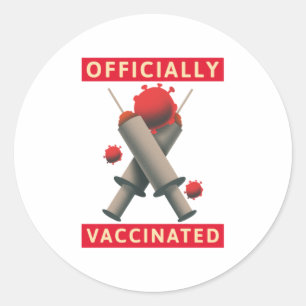 Adesivo Redondo Oficialmente Vacinado - Vacinado