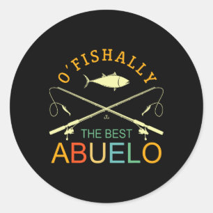Adesivo Redondo Ofishally O Melhor Abuelo Vintage Pesca Avô
