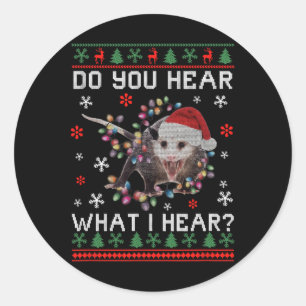 Adesivo Redondo Ogambm Christmas Você Ouve O Que Eu Ouço Xmas Opo