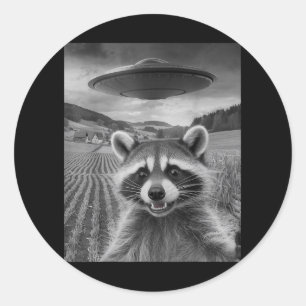 Adesivo Redondo Ogambm Selfie Com Alienígena Ufo Funny Possum Dons