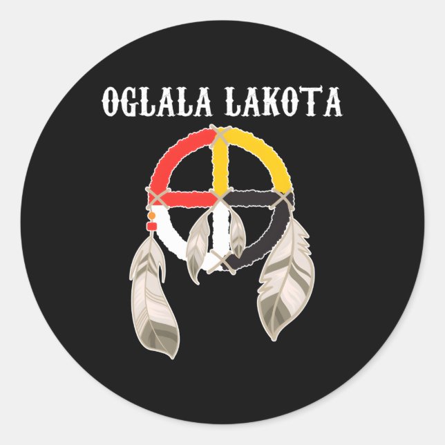Adesivo Redondo Oglala Lakota Sioux South Dakota Medicine Wheel La (Frente)