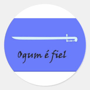 Adesivo Redondo Ogum é fiel
