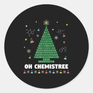 Adesivo Redondo Oh Árvore Química Tabela Periódica Química Natal T