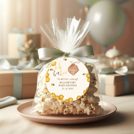 Adesivo Redondo Oh Babee, Bee Watercolor Baby shower