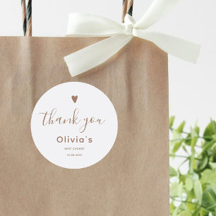 Adesivo Redondo Oh Baby Bege Obrigado