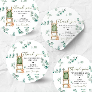 Adesivo Redondo Oh Baby Boho Eucalyptus Chá de fraldas