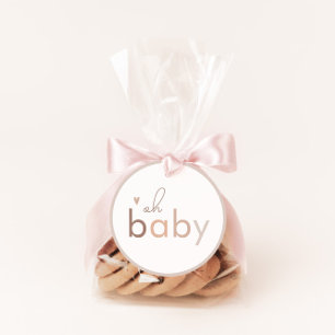 Adesivo Redondo Oh, Baby Gender Neutral Modern Chá de fraldas