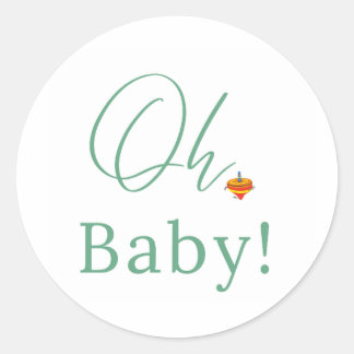 Adesivo Redondo "Oh Baby" Sticker with toy top