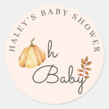 Oh Baby Watercolor Pumpkin Fall Chá de fraldas Rus