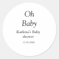 Oh bebê adicione nome chá de fraldas data simples