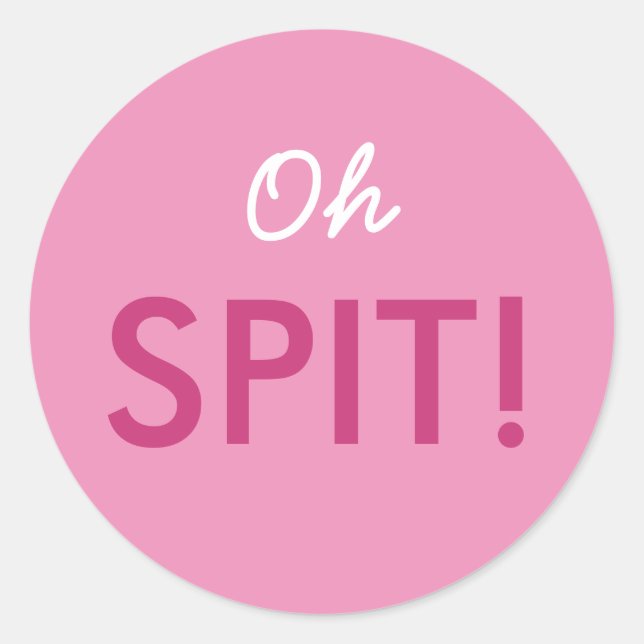 Adesivo Redondo Oh, borrifado de Chá de fraldas borrifado em rosa  (Frente)