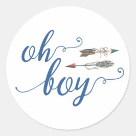 Adesivo Redondo Oh Boy Tribal Sticker