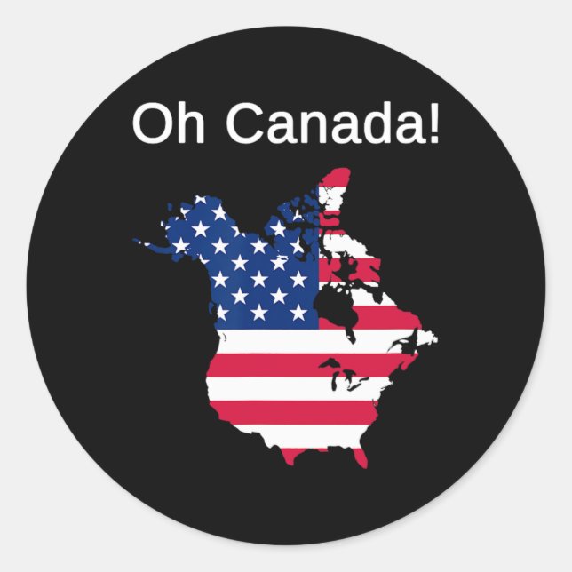 Adesivo Redondo Oh Canadá! Cotações Engraçadas (Frente)