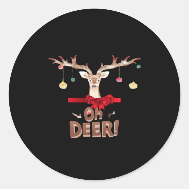 Adesivo Redondo Oh Deer Clássico Vibe  (Frente)
