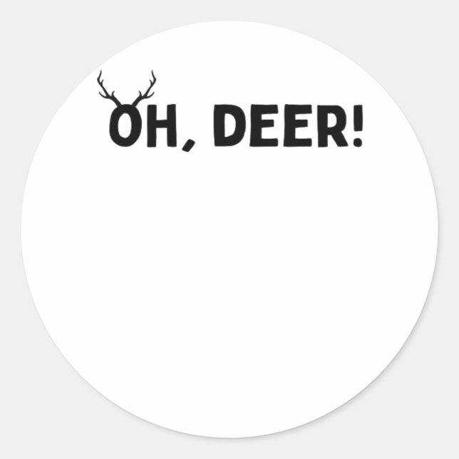 Adesivo Redondo Oh Deer Estética Simples  (Frente)
