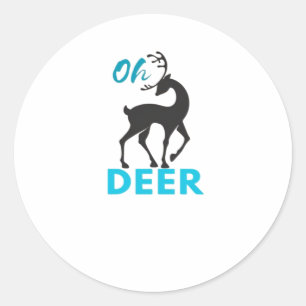 Adesivo Redondo Oh Deer Minimal Design 