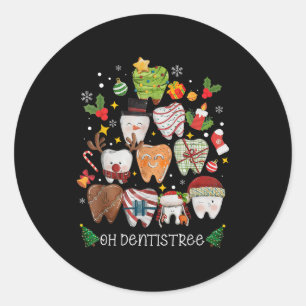 Adesivo Redondo Oh Dentistree Feliz Natal Odontologia Dentes Engra