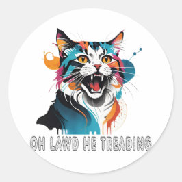 Adesivo Redondo Oh, Deus, Ele Prega