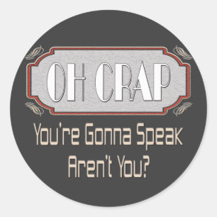 Adesivo Redondo Oh excremento