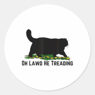Adesivo Redondo Oh Lawd He Treading Vote Harris Waltz 2024 Kamala