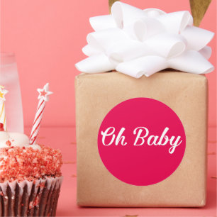 Adesivo Redondo Oh Menina Personalizada Rosa Menina