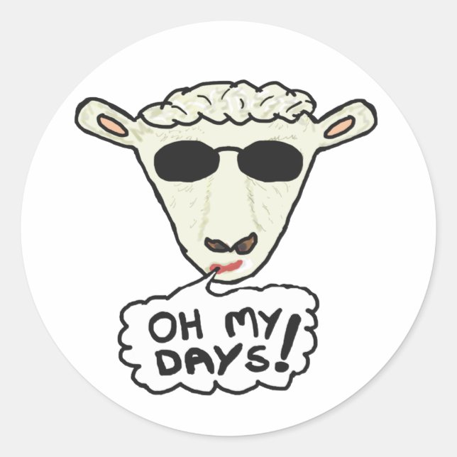 Adesivo Redondo Oh Meus Dias (Frente)