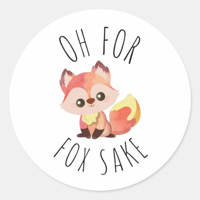 Adesivo Redondo Oh para Fox Sake (Frente)