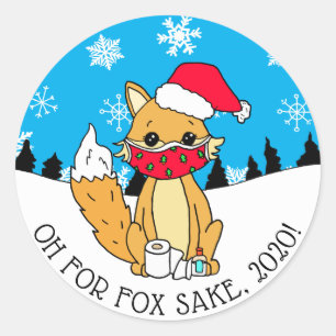 Adesivo Redondo Oh para Fox Sake, 2020, Feliz Natal