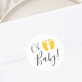 Adesivo Redondo Oh Pé Amarelo