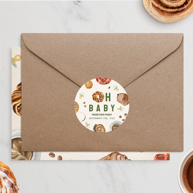 Adesivo Redondo Oh, Peixes Bebês + Chá de fraldas Neutro Pacificad (Criador carregado)