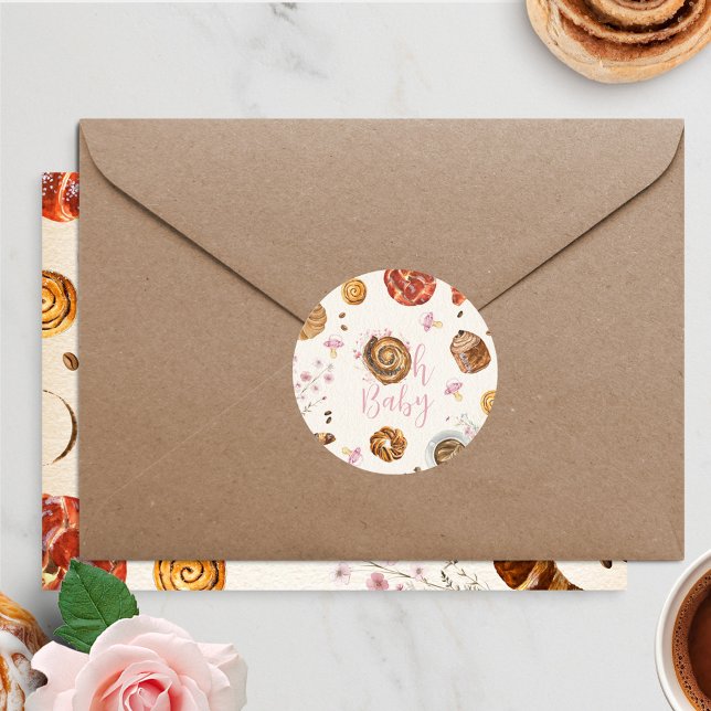 Adesivo Redondo Oh, Pestris Bebês + Chá de fraldas de Meninas Paci (Criador carregado)