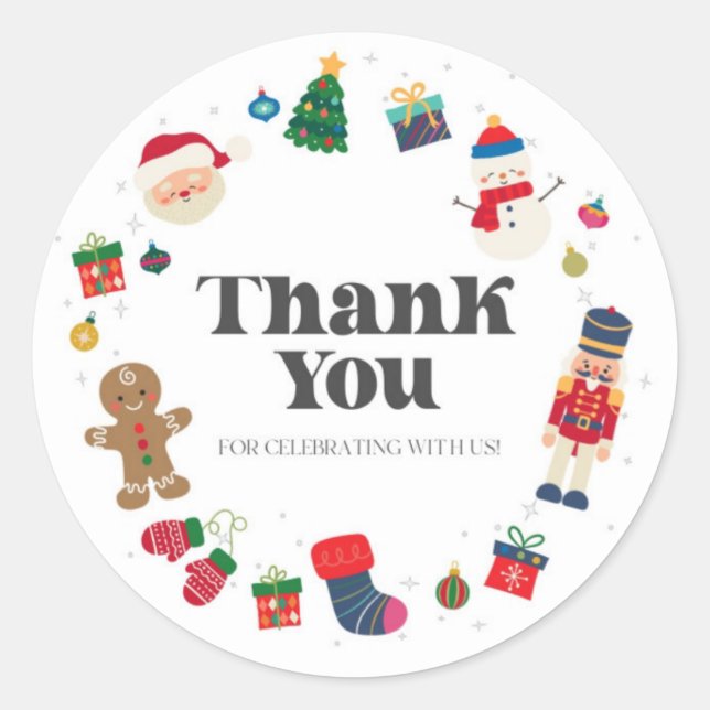 Adesivo Redondo Oh, Que Vergonete De Aniversário De Natal Divertid (Frente)