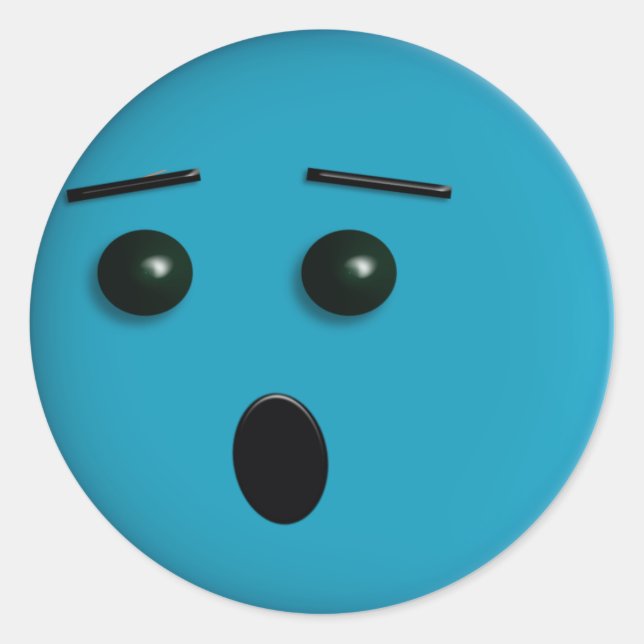 Adesivo Redondo Oh, sem rosto assustado (Frente)