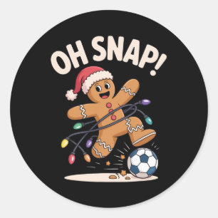 Adesivo Redondo Oh Snap! Fã de Futebol Divertido Natal Fãs do Fute