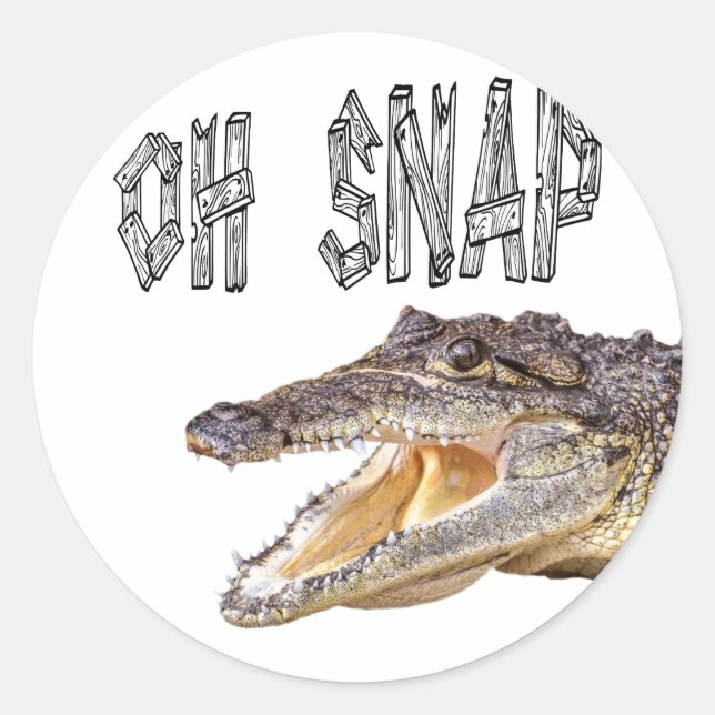 Adesivo Redondo OH SNAP - Gator Irritado (Frente)