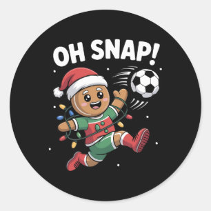 Adesivo Redondo Oh Snap Homemem de Neve de Natal Futebol Crianças