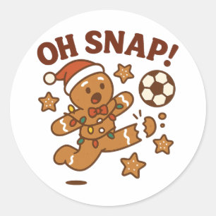 Adesivo Redondo Oh Snap Homemem de Trigo Futebol Natal Divertido