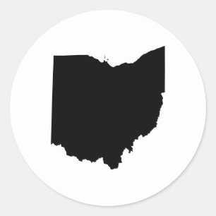 Adesivo Redondo Ohio em preto e branco