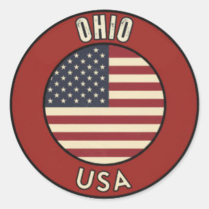Adesivo Redondo Ohio Estados Unidos da América